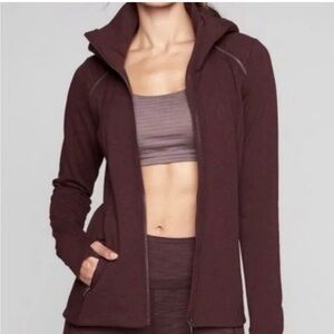 Athleta Stronger hoodie Large burgundy